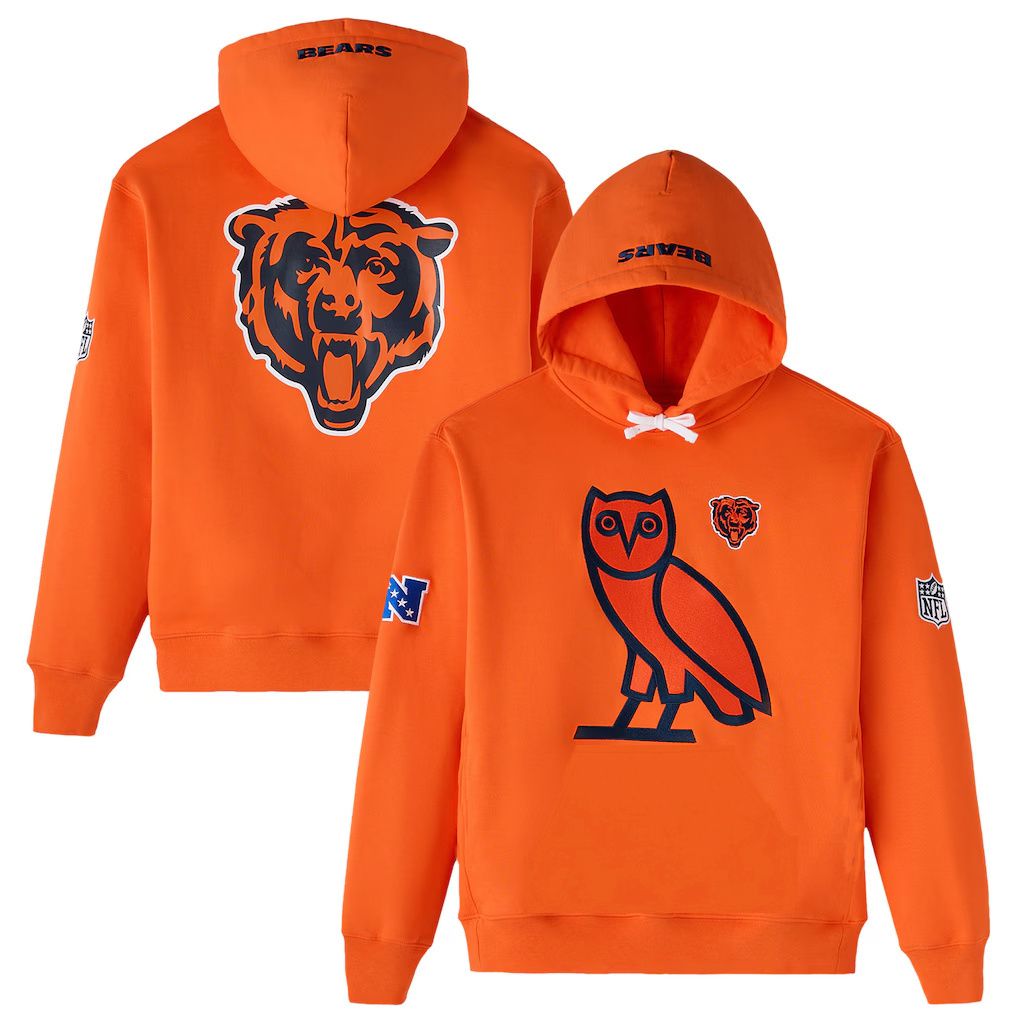 Men 2026 NFL Chicago Bears hoodie orange 01->chicago bears->NFL Jersey